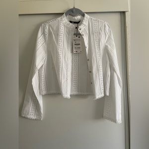Zara embroider top with buttons